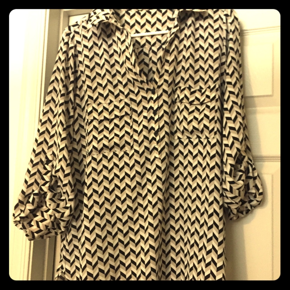Work Blouse. Chevron Pattern. - image 1